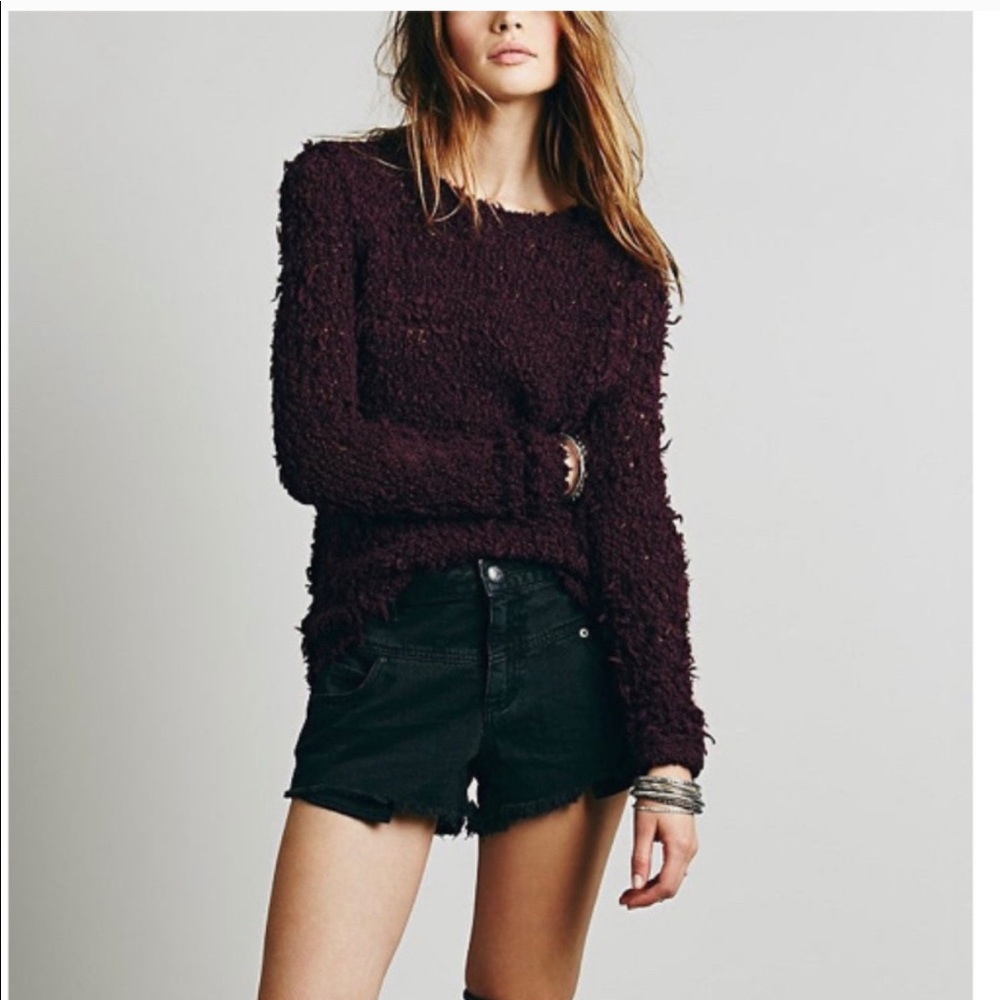 NEW Free People $98 Shaggy Knit Pullover. Medium